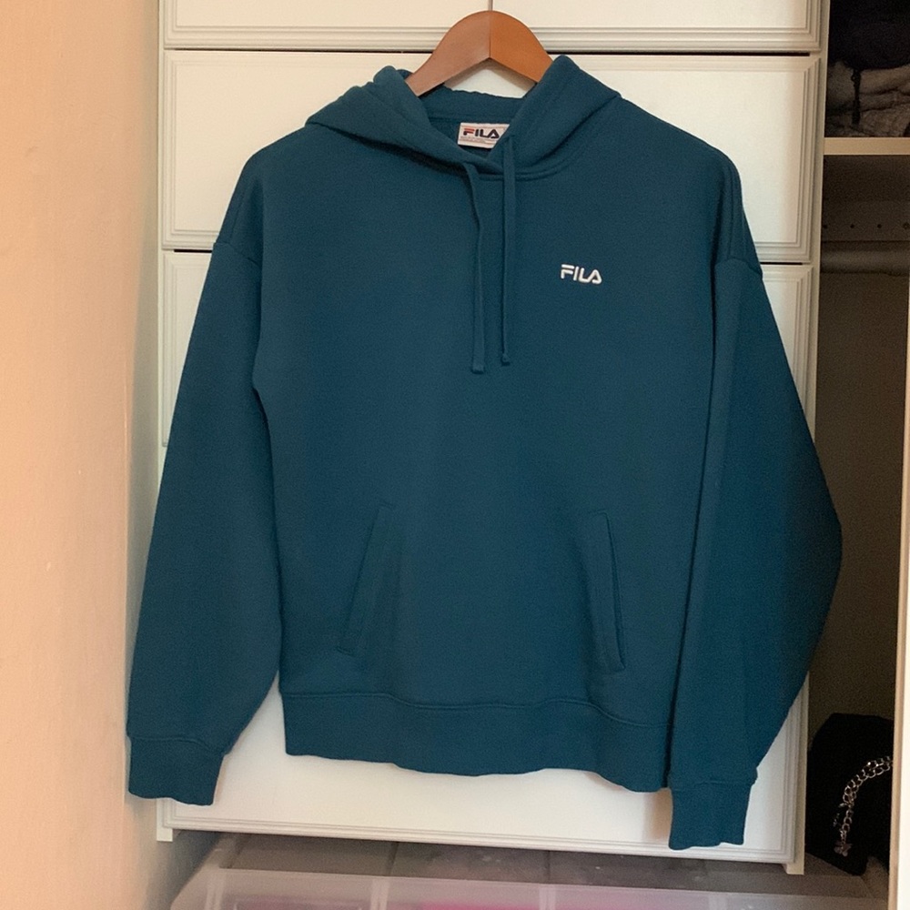 FILA Women’s Pullover Hoodie Sweatshirt - Small, Dark Green